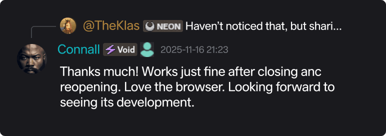Community member Discord message